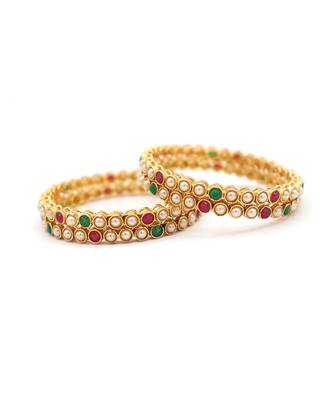Multicolour Beaded Bangles Set Of 4 8